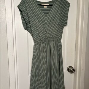 Monteau Green Striped Dress